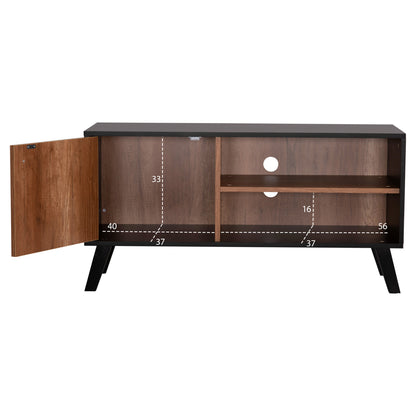 Tv Stand/cabinet Kruden Hm9443.11 Melamine In Black-natural 100x40x51hcm.