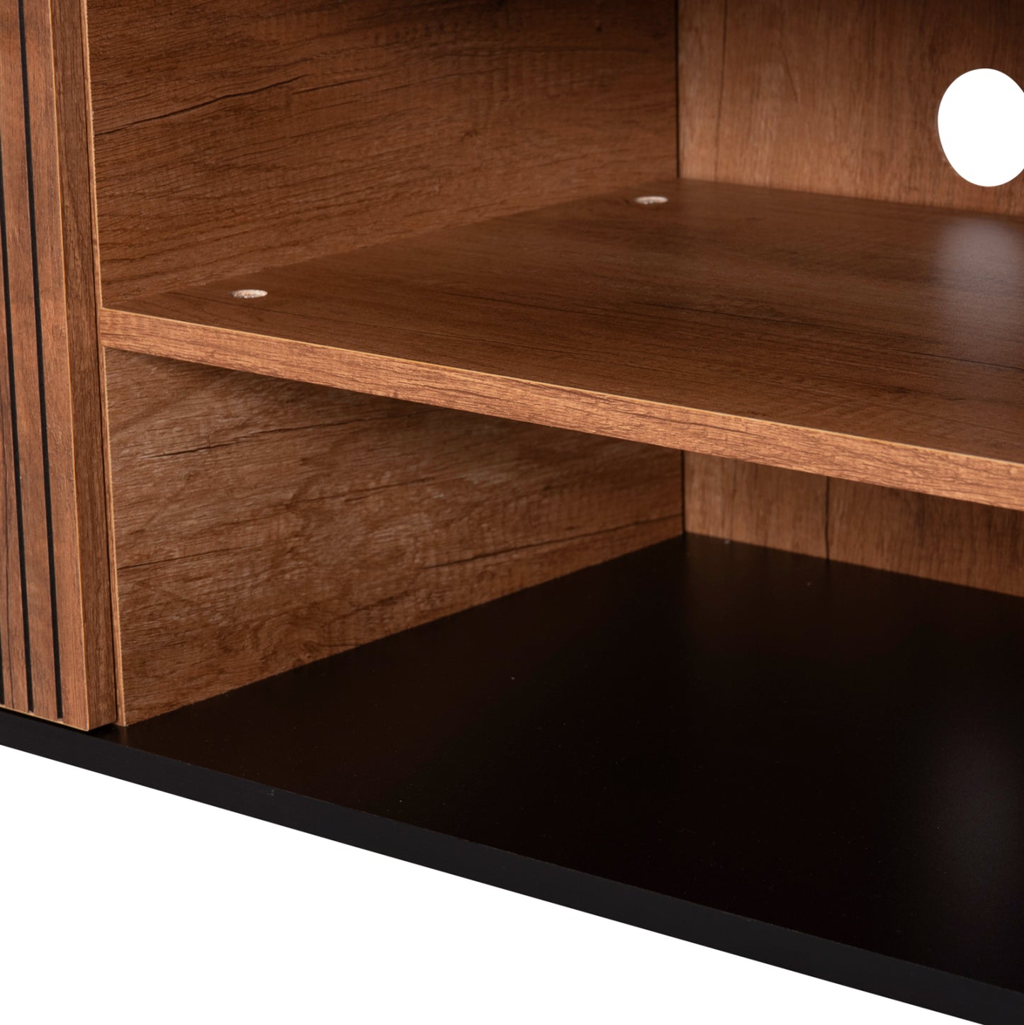 Tv Stand/cabinet Kruden Hm9443.11 Melamine In Black-natural 100x40x51hcm.