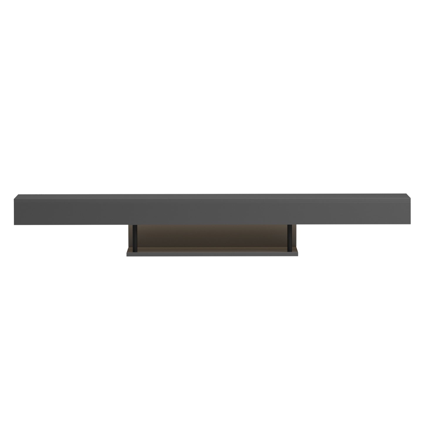 Wall Hanging Tv Stand With Led Savor Hm18381.05 Melamine In Grey 150x29.5x22hcm