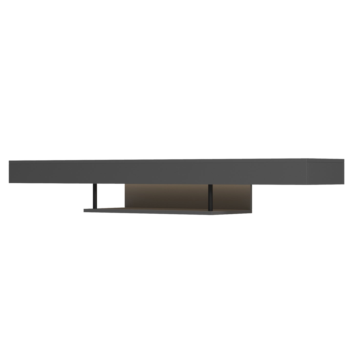 Wall Hanging Tv Stand With Led Savor Hm18381.05 Melamine In Grey 150x29.5x22hcm