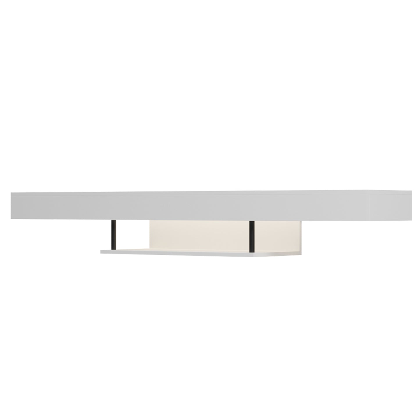Wall Hanging Tv Stand With Led Savor Hm18381.02 Melamine In White 150x29.5x22hcm