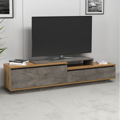 Tv Furniture Leis Hm18186 Melamine In Natural & Grey Marble Look Coloring 180x35x42hcm.