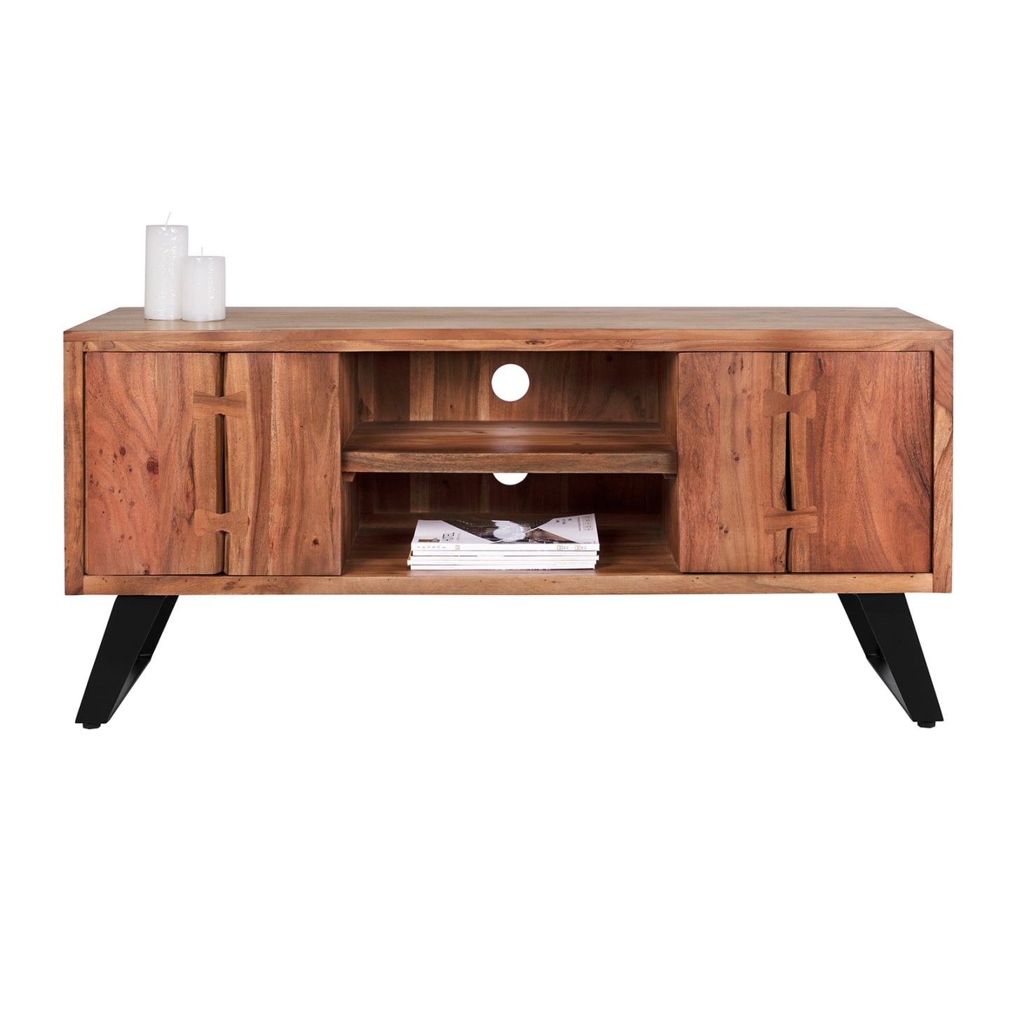 Tv Furniture Hm8177 Fansi From Acacia Solid Wood Natural 135x43x61.5
