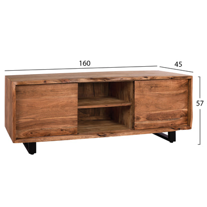 Tv Furniture Hm8185.11 Nicole From Solid Acacia Wood Natural 160x45x57