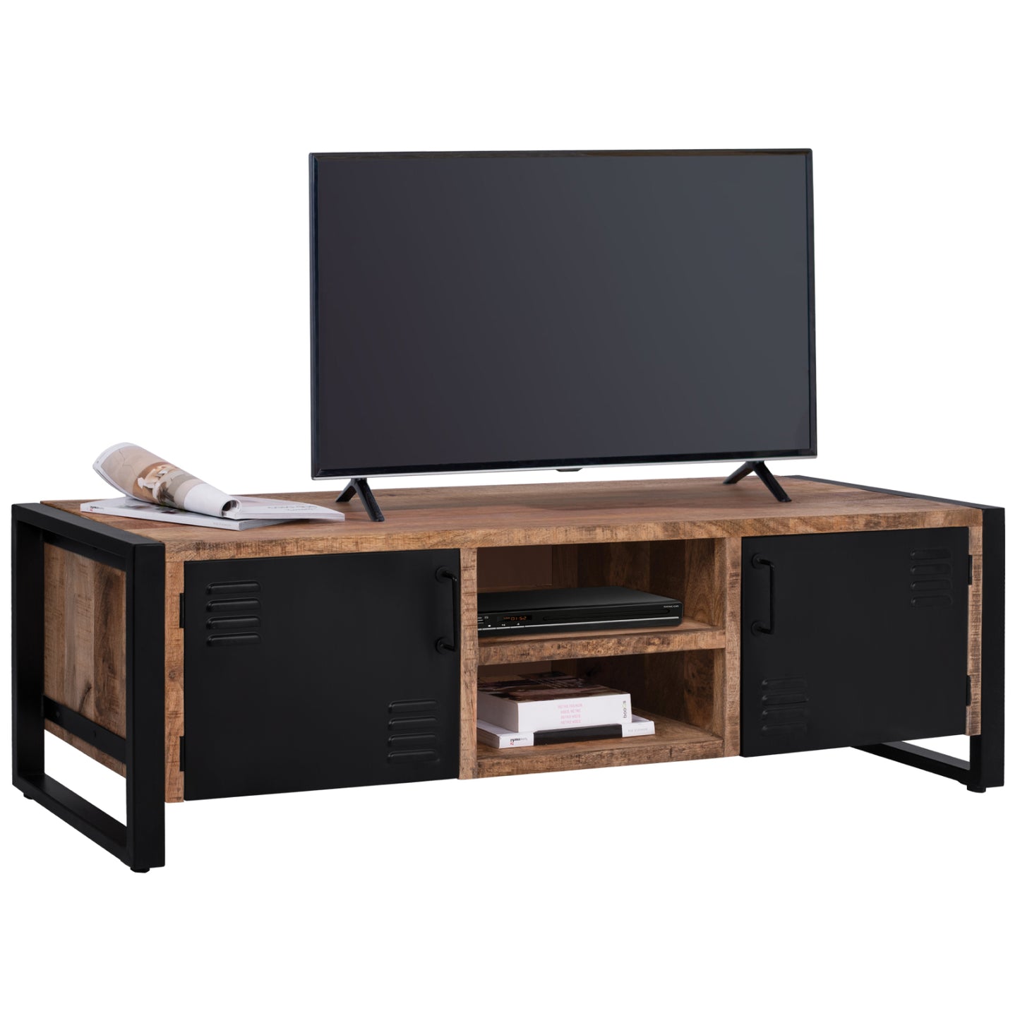 Tv Furniture Hm8189.11 Metal & Solid Mango Wood Natural 160x45.5x51
