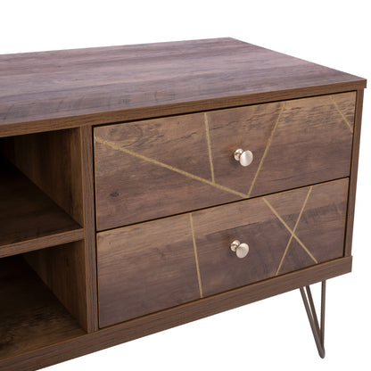 Tv Set Kaitlyn Hm8652 Walnut With Gold 150x39,5x51,5 Cm.