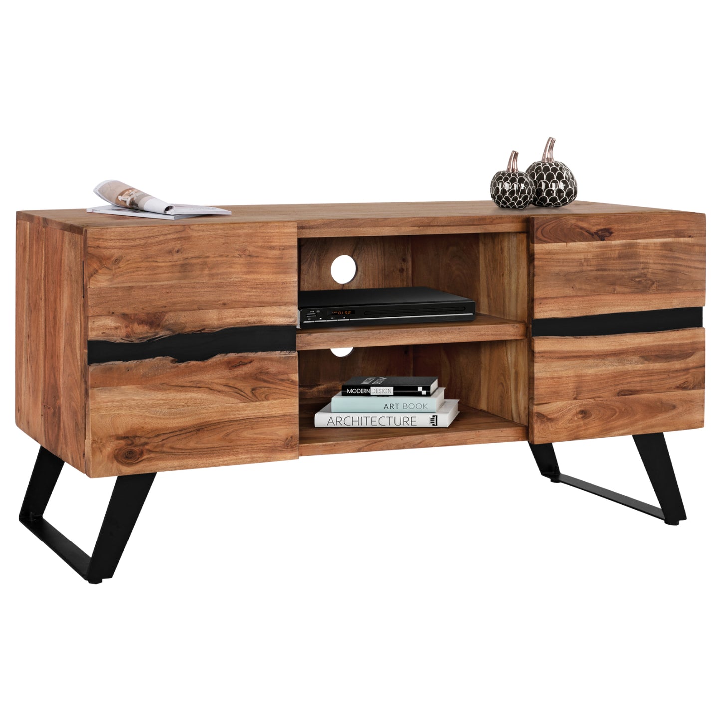Tv Furniture Hm8174.11 Alicia Solid Acacia Wood Natural 160x43x66 Cm.