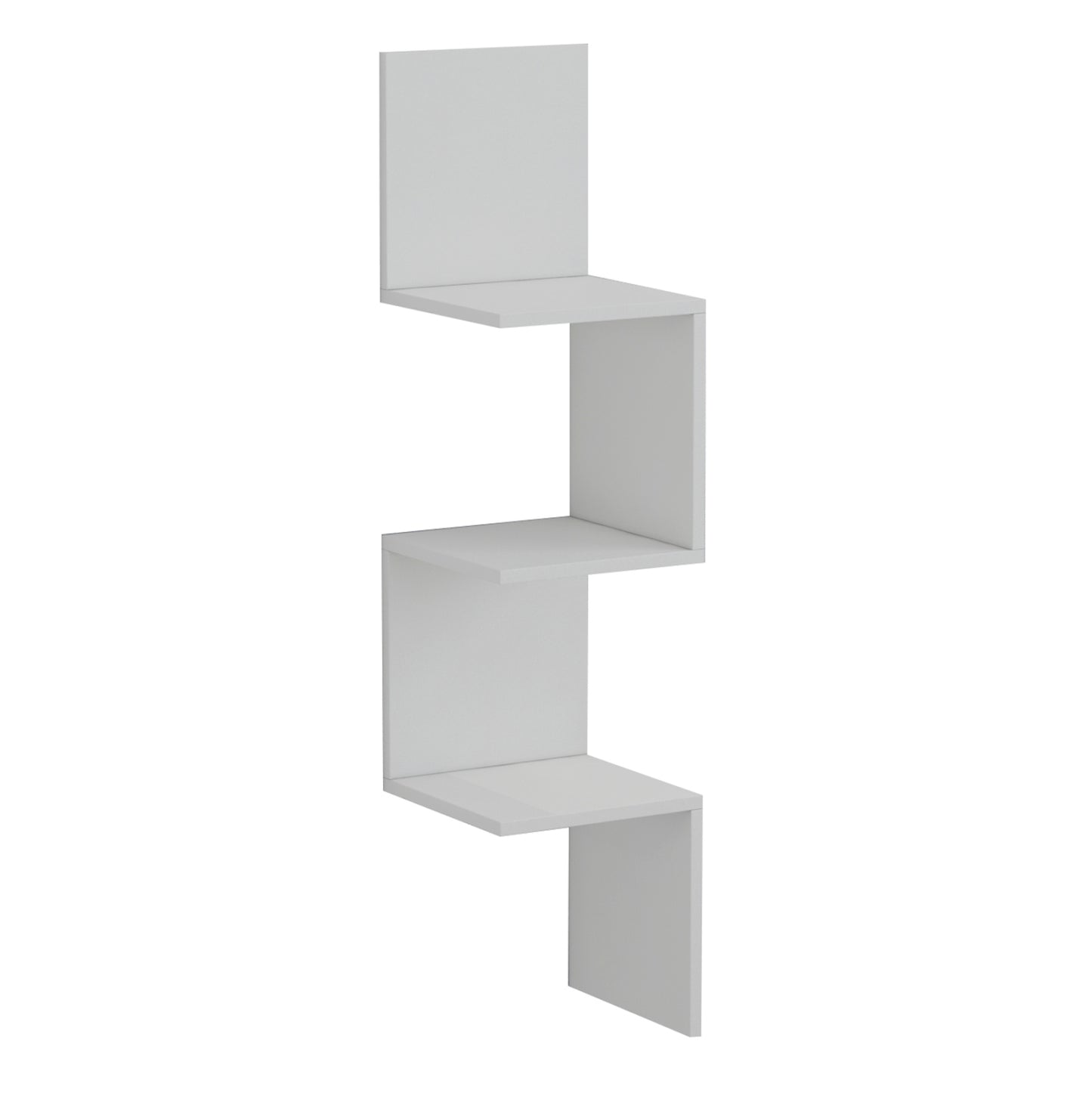 Wall Corner Shelves/bookcase Illusion Hm8935.12 Melamine In White 25x25x105,4hcm.