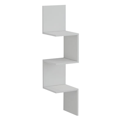Wall Corner Shelves/bookcase Illusion Hm8935.12 Melamine In White 25x25x105,4hcm.