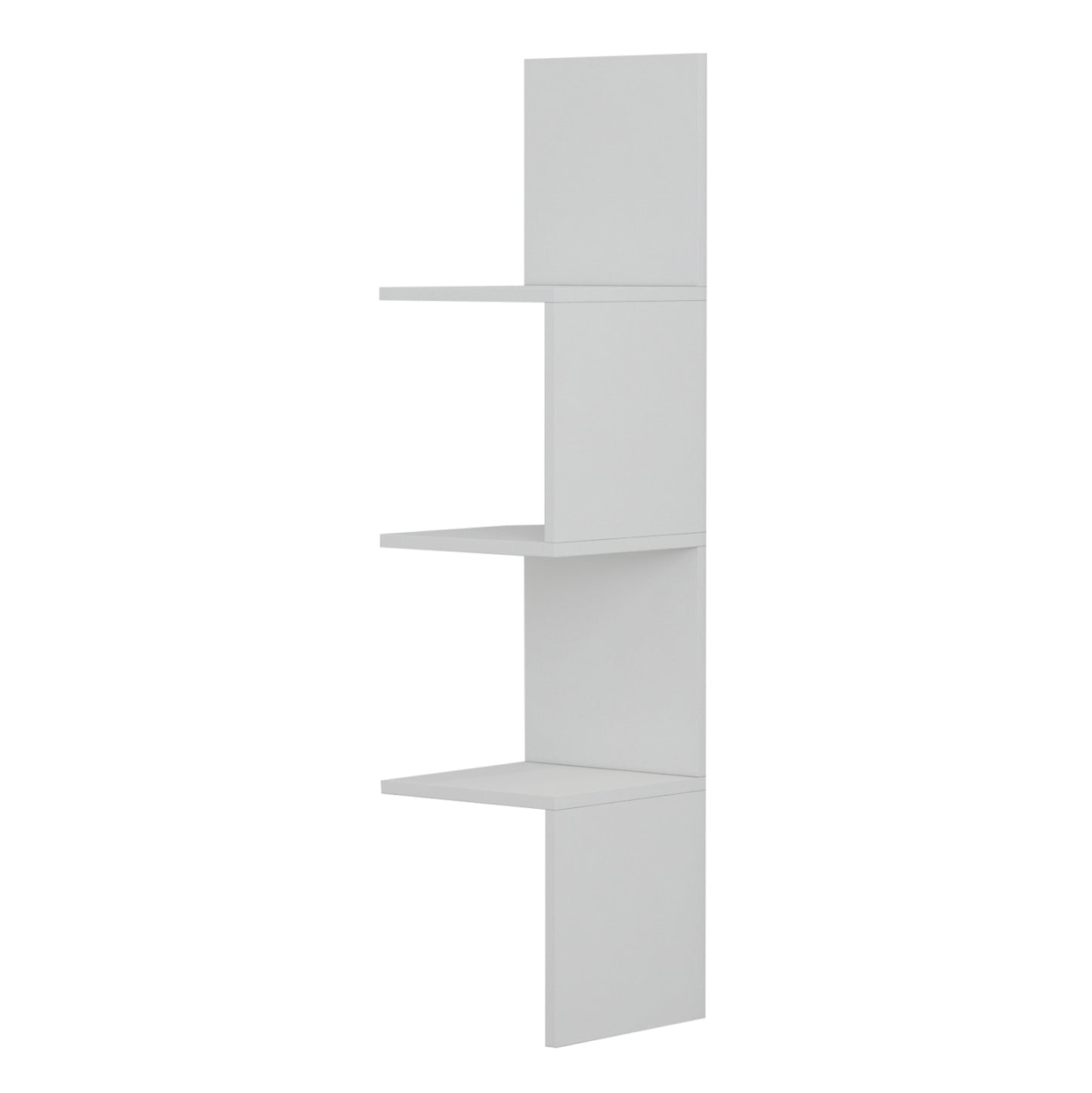 Wall Corner Shelves/bookcase Illusion Hm8935.12 Melamine In White 25x25x105,4hcm.