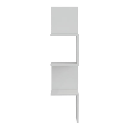 Wall Corner Shelves/bookcase Illusion Hm8935.12 Melamine In White 25x25x105,4hcm.