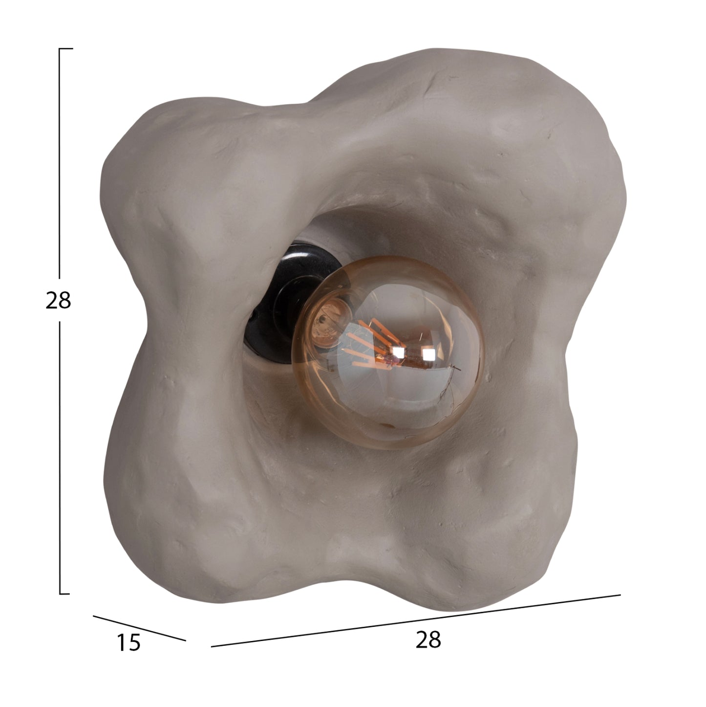 Wall Sconce Luxon Hm4701.03m Fiber Cement In Grey 28x15x28hcm.