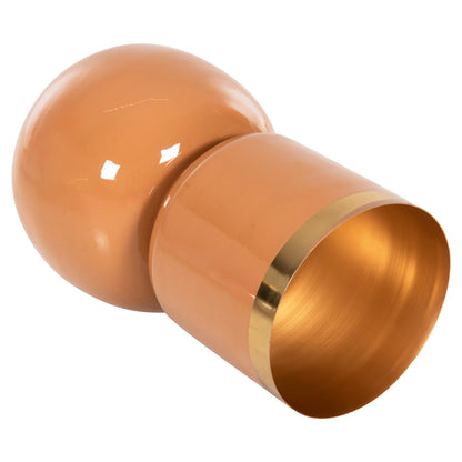 Table Vase Lingon Hm4233.09 Metal In Salmon-gold Φ21x37,5hcm.