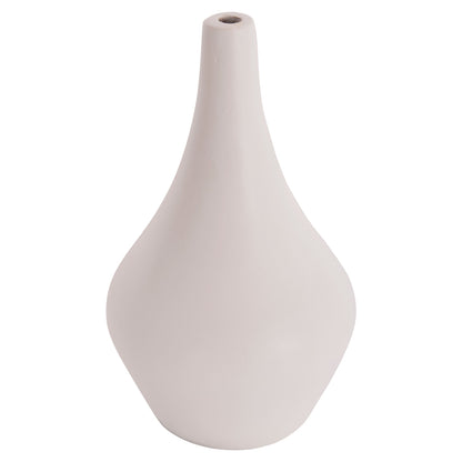 Table Decorative Vase Deni Hm4663.02s Fiber Cement In White--Φ15x27hcm.