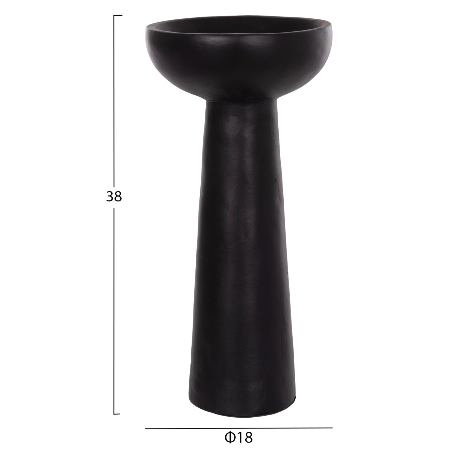 Table Decorative Vase Lekkan Hm4664.01l Terracota In Black--Φ18x38hcm.