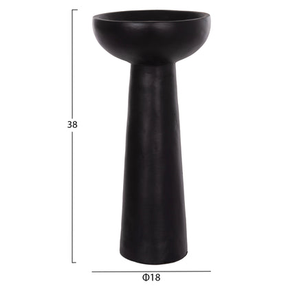 Table Decorative Vase Lekkan Hm4664.01l Terracota In Black--Φ18x38hcm.