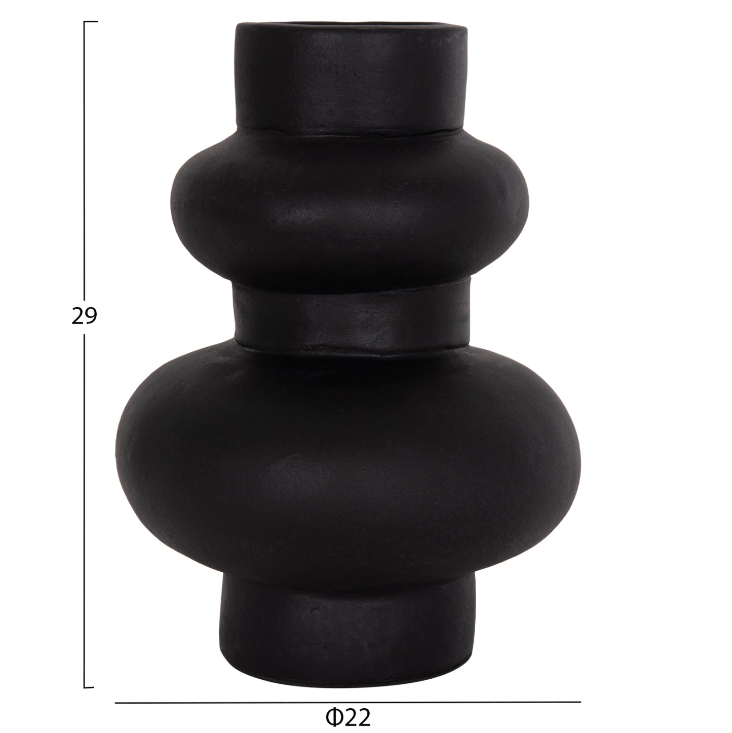Table Decorative Vase Lema Hm4664.01m Terracota In Black--Φ22x29hcm.