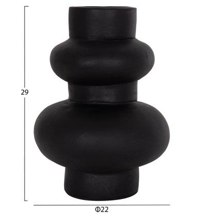 Table Decorative Vase Lema Hm4664.01m Terracota In Black--Φ22x29hcm.