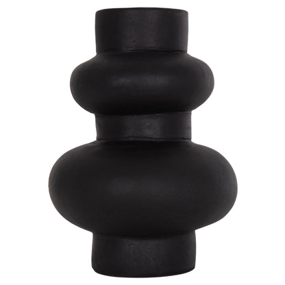 Table Decorative Vase Lema Hm4664.01m Terracota In Black--Φ22x29hcm.