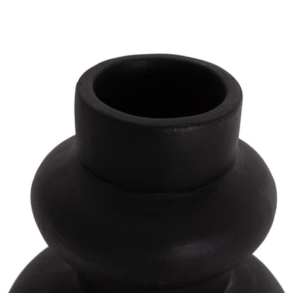 Table Decorative Vase Lema Hm4664.01m Terracota In Black--Φ22x29hcm.