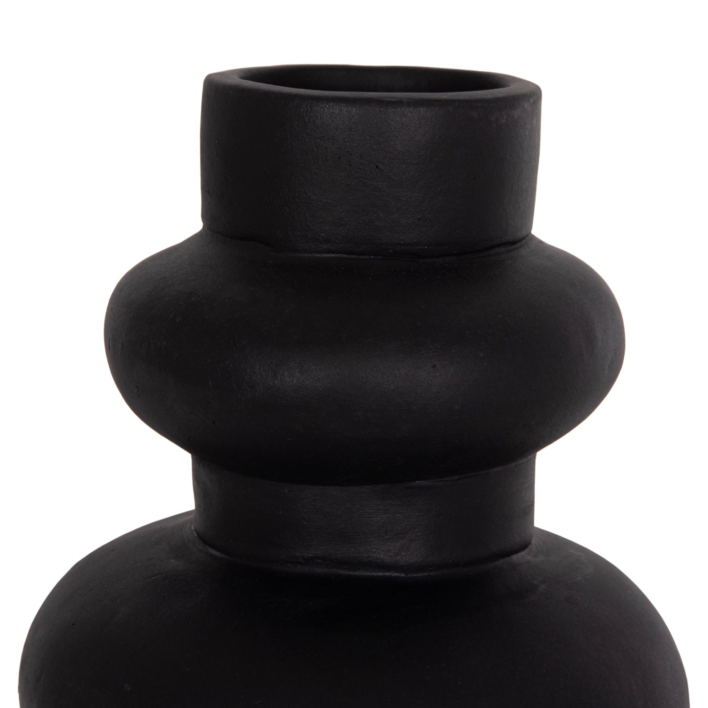 Table Decorative Vase Lema Hm4664.01m Terracota In Black--Φ22x29hcm.