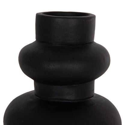 Table Decorative Vase Lema Hm4664.01m Terracota In Black--Φ22x29hcm.