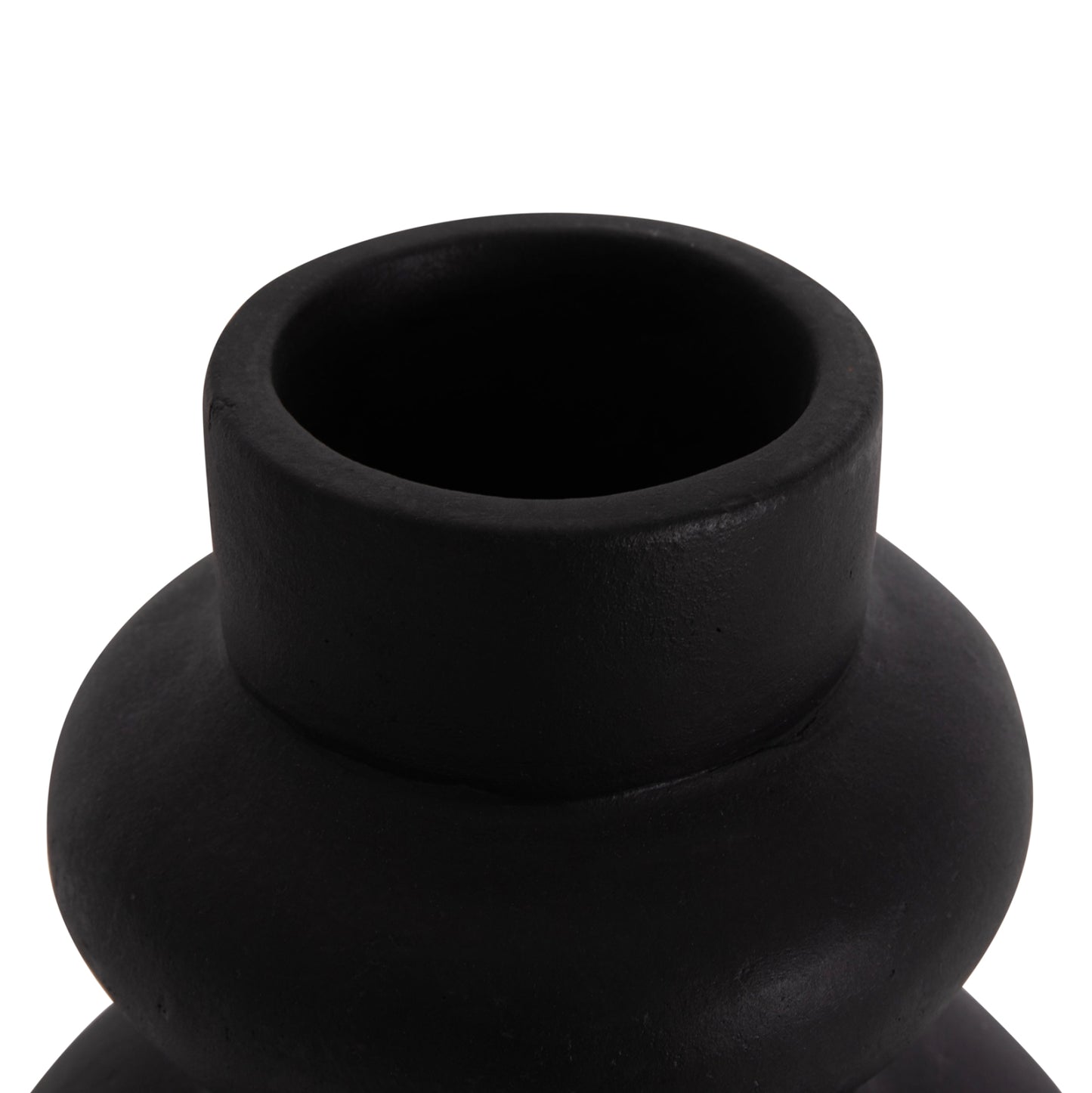 Table Decorative Vase Lema Hm4664.01m Terracota In Black--Φ22x29hcm.