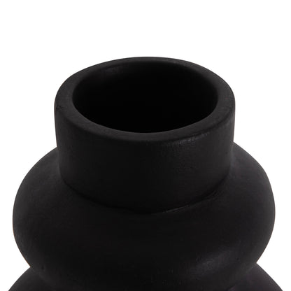 Table Decorative Vase Lema Hm4664.01m Terracota In Black--Φ22x29hcm.