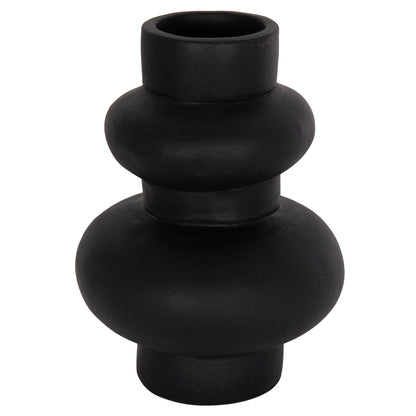 Table Decorative Vase Lema Hm4664.01m Terracota In Black--Φ22x29hcm.