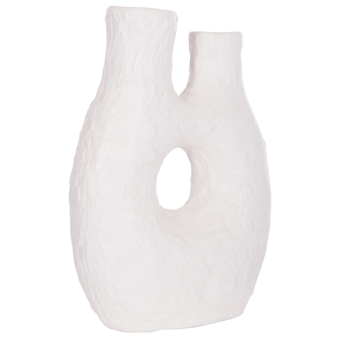 Decorative Table Vase Namentis Hm4665.02l Terracota In White Color--27x13.5x37hcm.