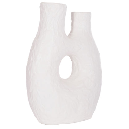 Decorative Table Vase Namentis Hm4665.02l Terracota In White Color--27x13.5x37hcm.