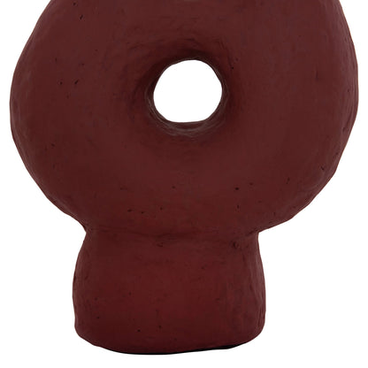 Decorative Table Vase Namentis Hm4665.03s Terracota In Maroon Red Color--26x15x32.5hcm.