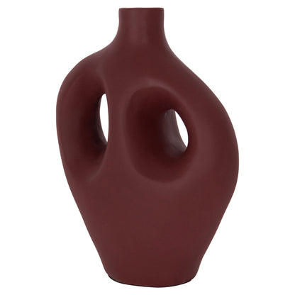 Table Decorative Vase Fliker Hm4666.03l Terracota In Maroon Red--22.5x12x30hcm.