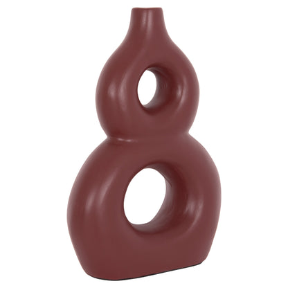 Table Decorative Vase Fiorin Hm4666.03s Terracota In Maroon Red--21x7.5x31hcm.