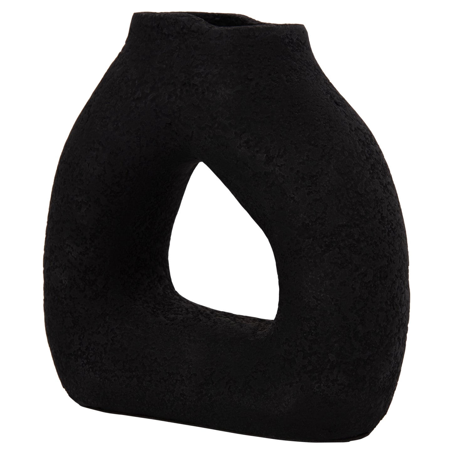 Table Decorative Vase Decant Hm4667.01s Terracota In Black--17.5x6.5x17hcm.