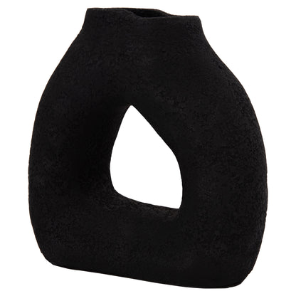 Table Decorative Vase Decant Hm4667.01s Terracota In Black--17.5x6.5x17hcm.