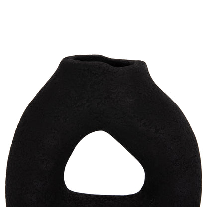 Table Decorative Vase Decant Hm4667.01s Terracota In Black--17.5x6.5x17hcm.