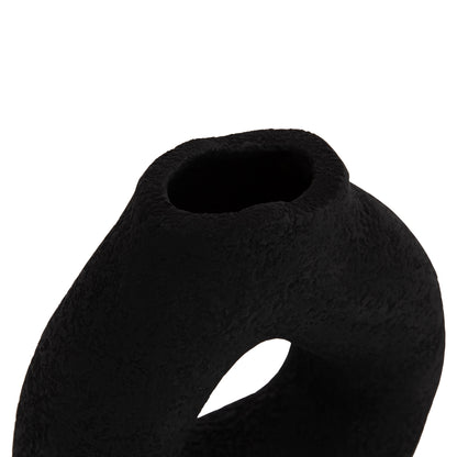 Table Decorative Vase Decant Hm4667.01s Terracota In Black--17.5x6.5x17hcm.