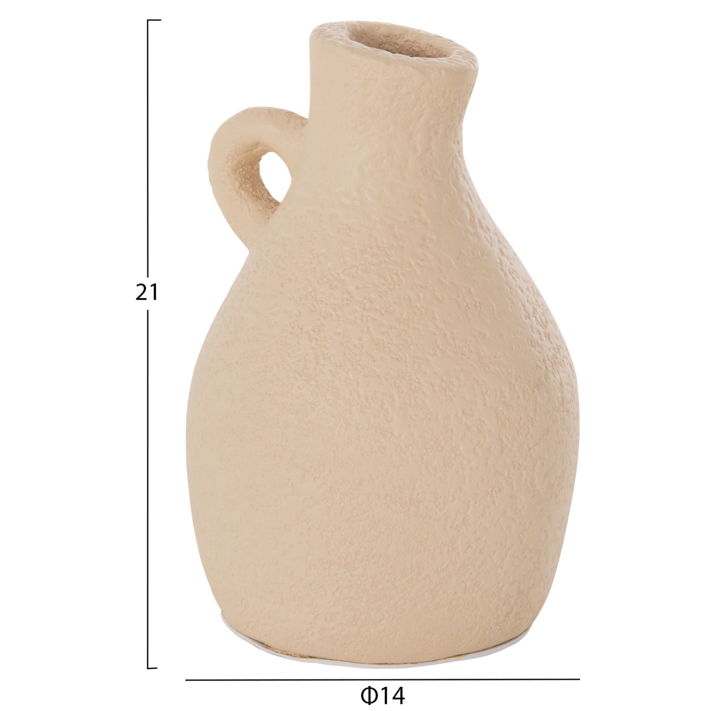 Table Decorative Vase Decant Hm4667.02l Terracota In Cream White--Φ14x21hcm.
