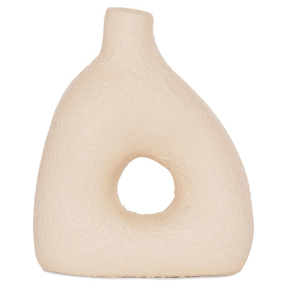 Table Decorative Vase Decant Hm4667.02m Terracota In Cream White--17x6.5x20hcm.