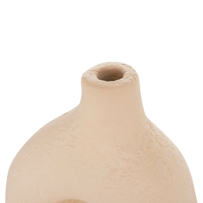 Table Decorative Vase Decant Hm4667.02m Terracota In Cream White--17x6.5x20hcm.