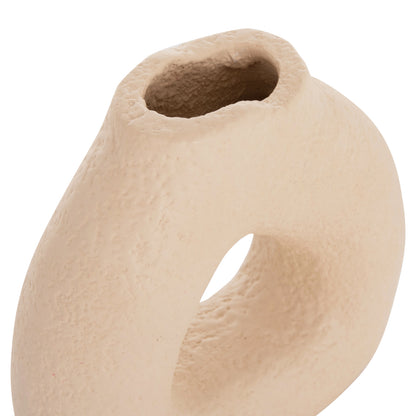 Table Decorative Vase Decant Hm4667.02s Terracota In Cream White--17.5x6.5x17hcm.