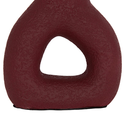 Table Decorative Vase Decant Hm4667.06s Terracota In Maroon Red--17.5x6.5x17hcm.