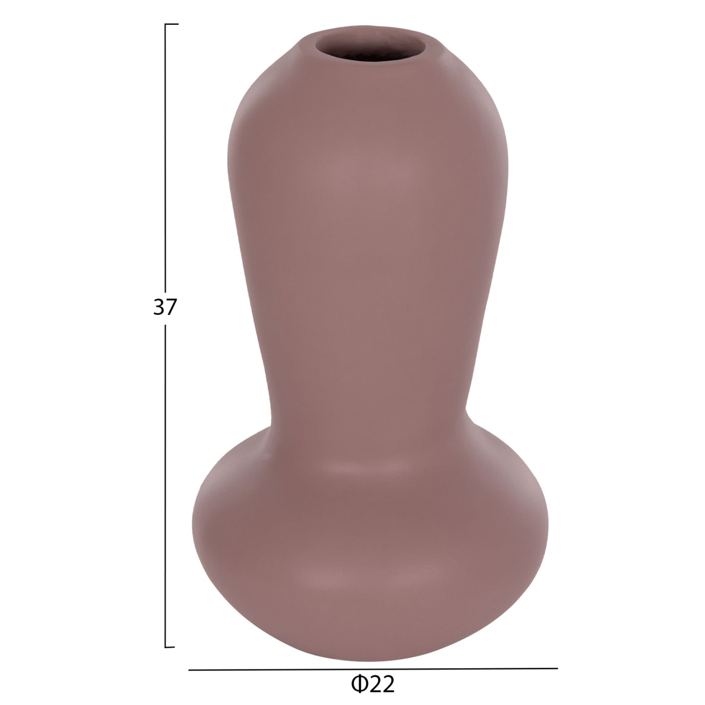 Table Decorative Vase Chelin Hm4670l Terracota In Purple--Φ22x37hcm.