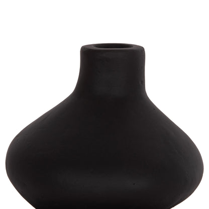 Table Decorative Vase Chelin Hm4670s Terracota In Black--Φ20x25hcm.