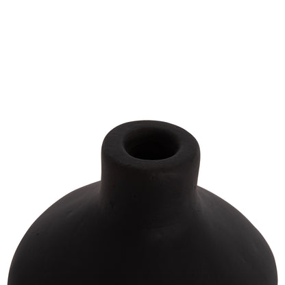 Table Decorative Vase Chelin Hm4670s Terracota In Black--Φ20x25hcm.
