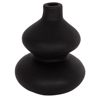 Table Decorative Vase Chelin Hm4670s Terracota In Black--Φ20x25hcm.