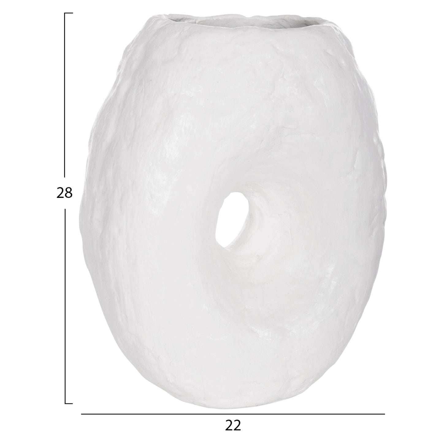 Decorative Table Vase Namentis Hm4673.02s Terracota In White Color--22x13x28hcm.