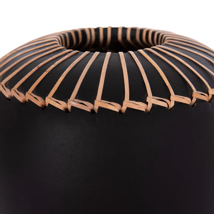 Decorative Table Vase Lennox Hm4675.01l Terracota In Black--Φ22x20hcm.