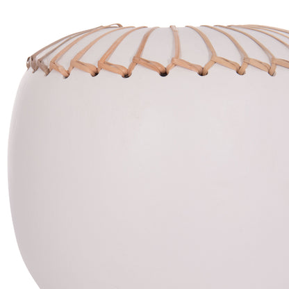 Decorative Table Vase Lennox Hm4675.02l Terracota In White--Φ22x20hcm.